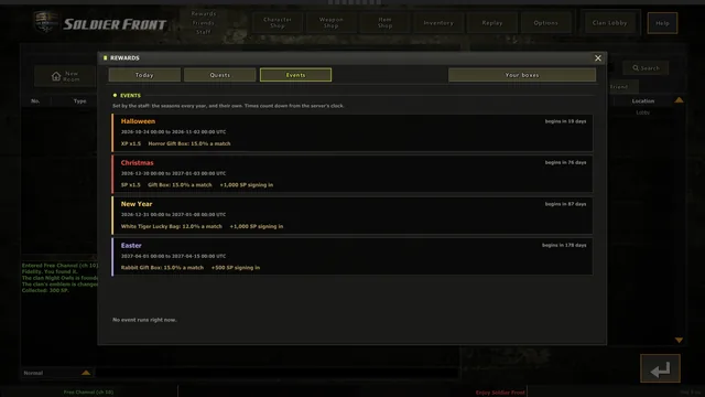 Rewards, Events: what is on, what comes next, and each one's bonuses