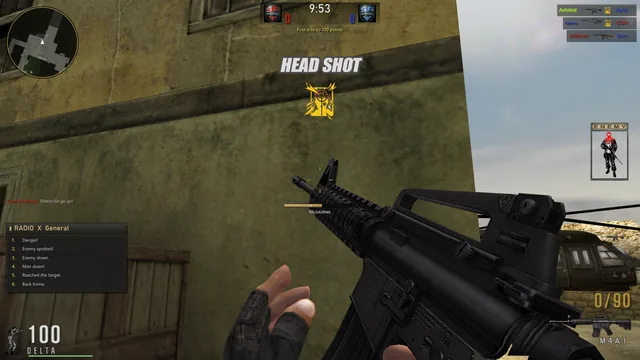 A head shot's mark, the original's art from its kill-effect table