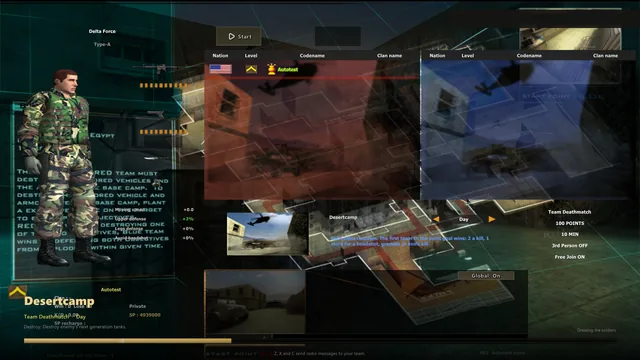 Loading Desert Camp: the room's soldiers, the map's briefing and its plan