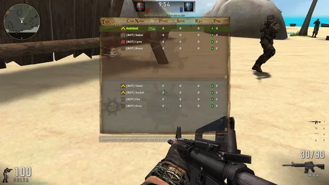 Pirate Mode's score tab: Point and Save beside the kills